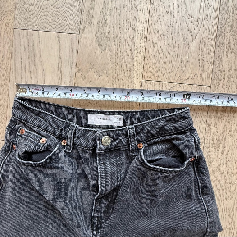 Topshop Black Denim Mom Jeans Size 26 - Picture 4 of 7